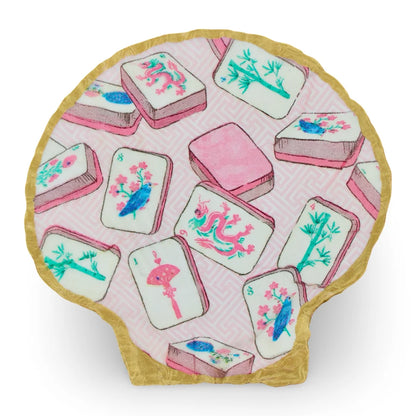 Pink Mahjong Shell Jewelry Dish