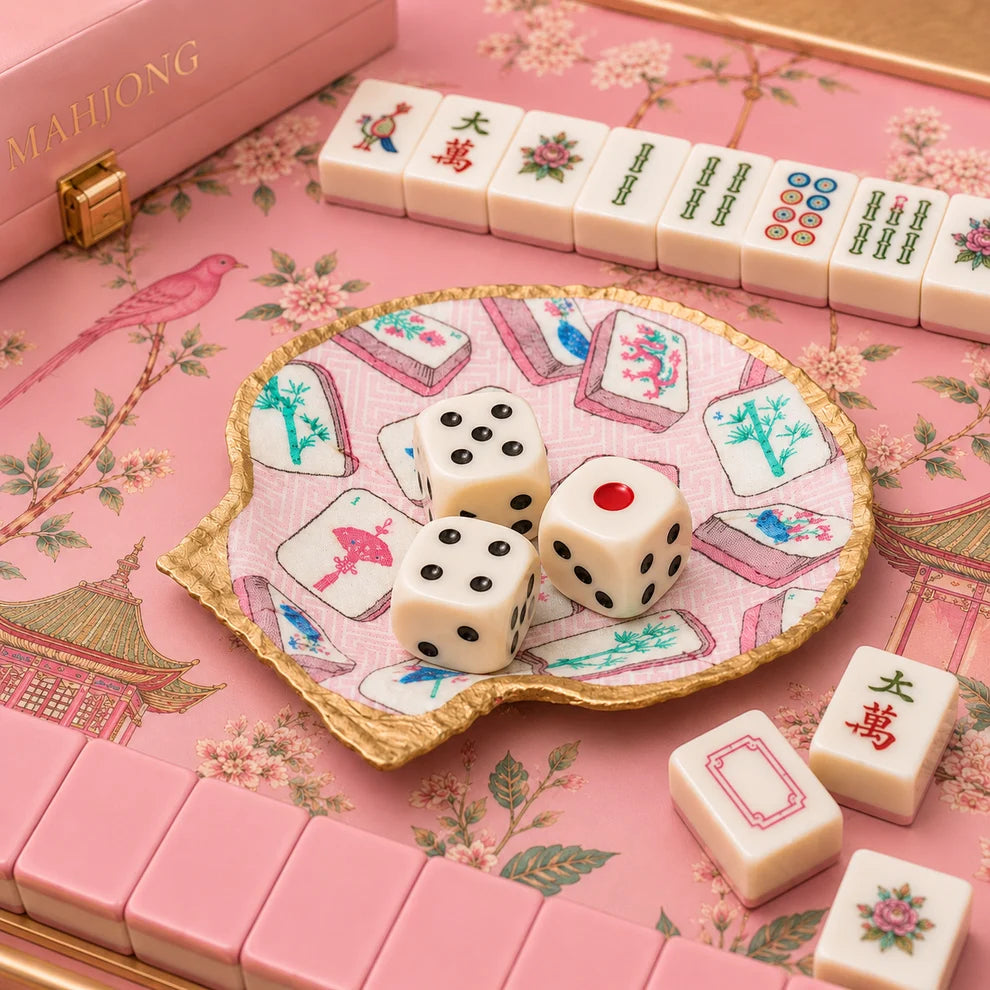 Pink Mahjong Shell Jewelry Dish