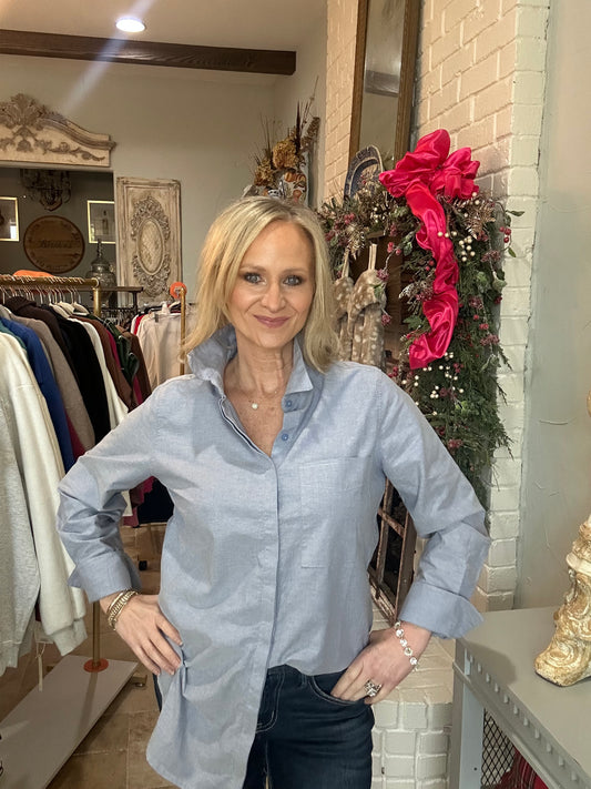 Classic McKinney Oxford Bodysuit-Blue