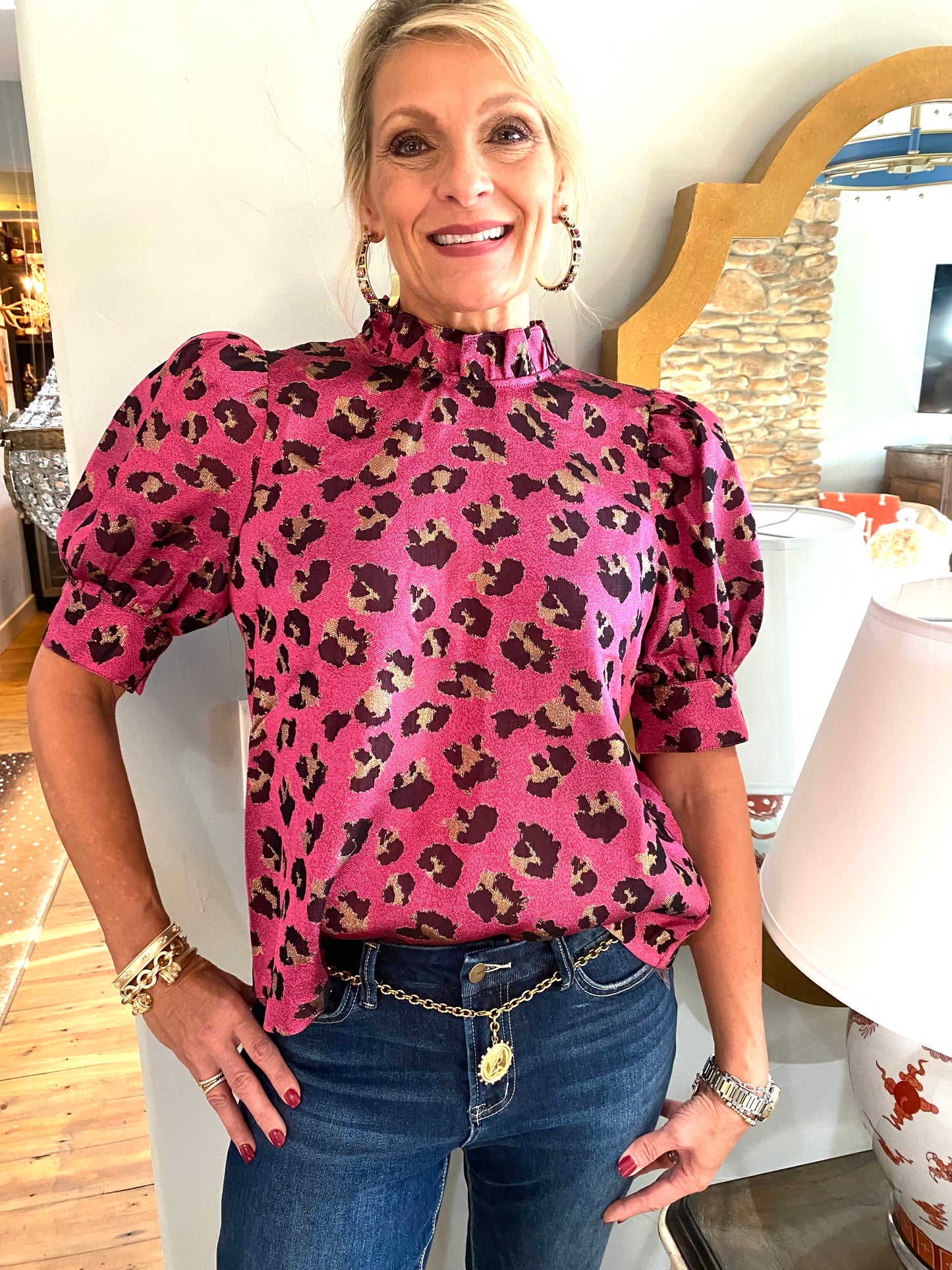 Merry Mauve Leopard Blouse