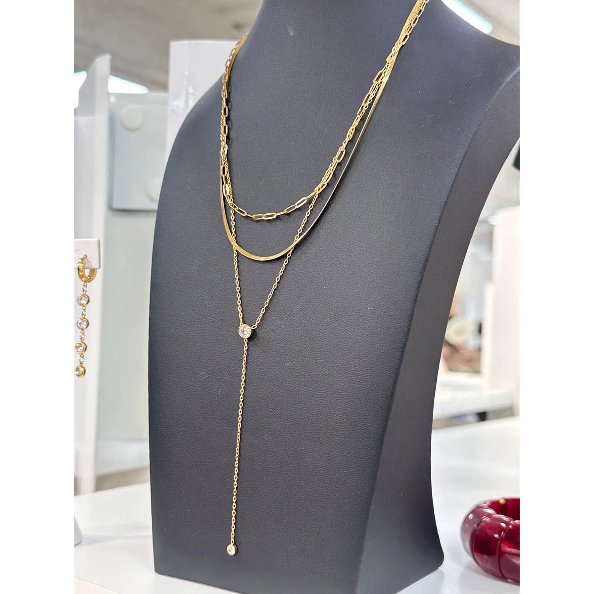 Lilly Layered 3 Strand Long Necklace