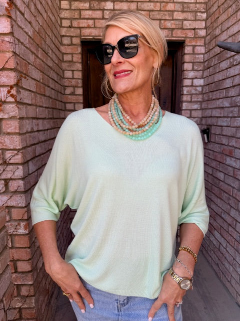 Simple Style Italian Knit-Mint Green