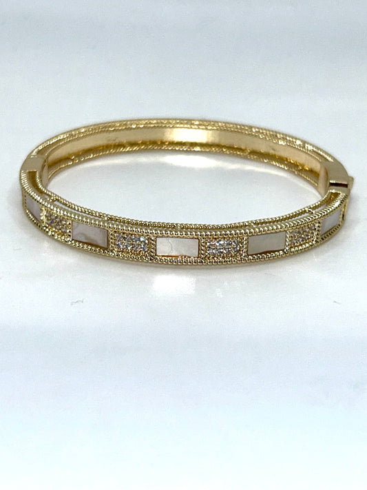 Mother of Pearl Gold Bangle