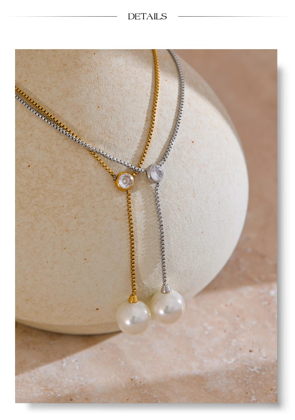 Polished Pearl Drop Necklace