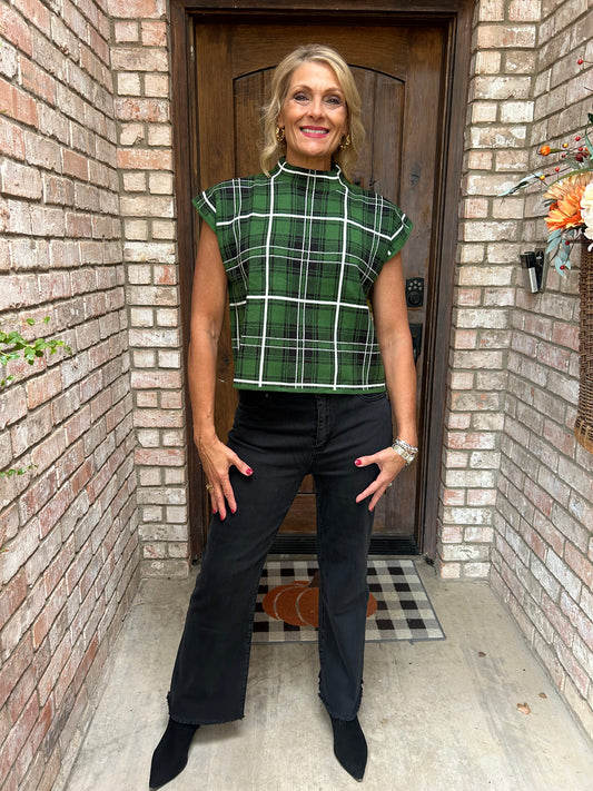 Evergreen Plaid Knit Vest