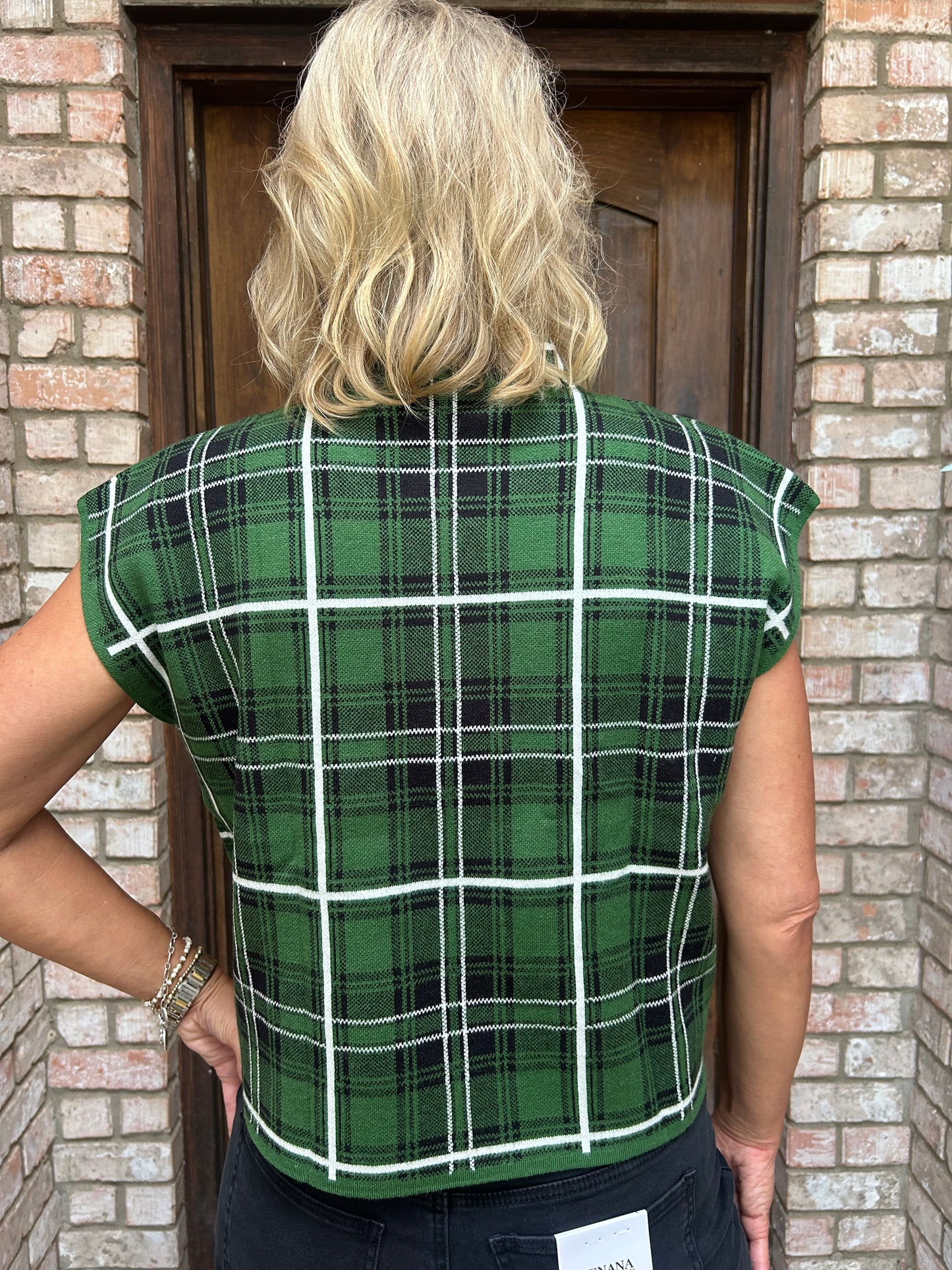 Evergreen Plaid Knit Vest