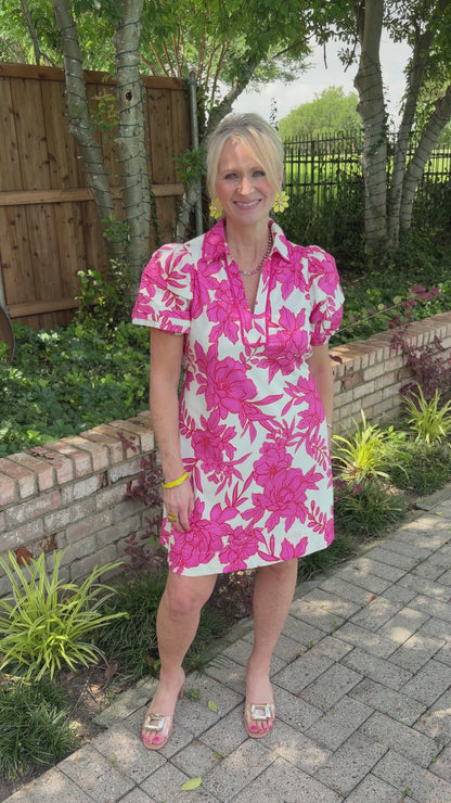 Pink Bloom Knee Length Dress