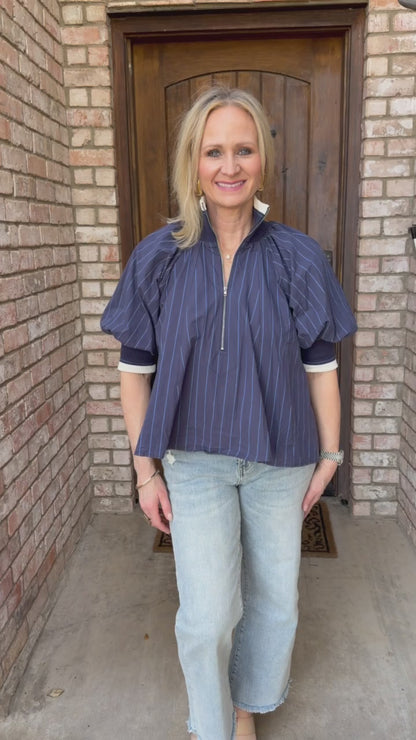 Blue Cascade Blouse