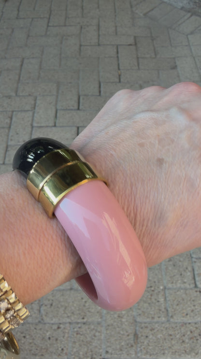 Modern Pink and Black Bangle