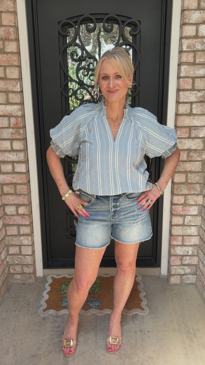 Blue Haven Checked Blouse