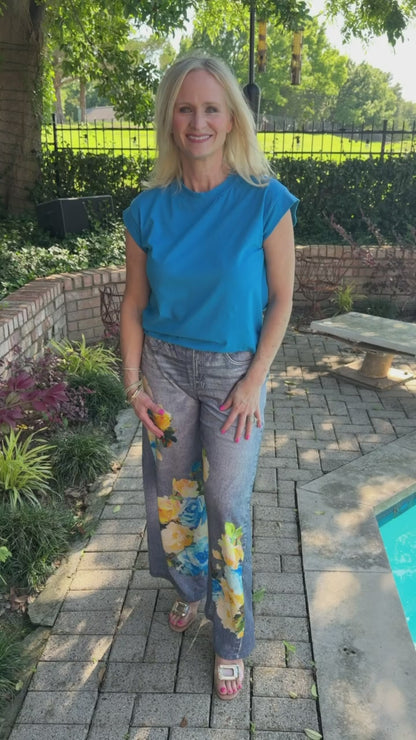 Summer In Italy Floral Stretch Pant