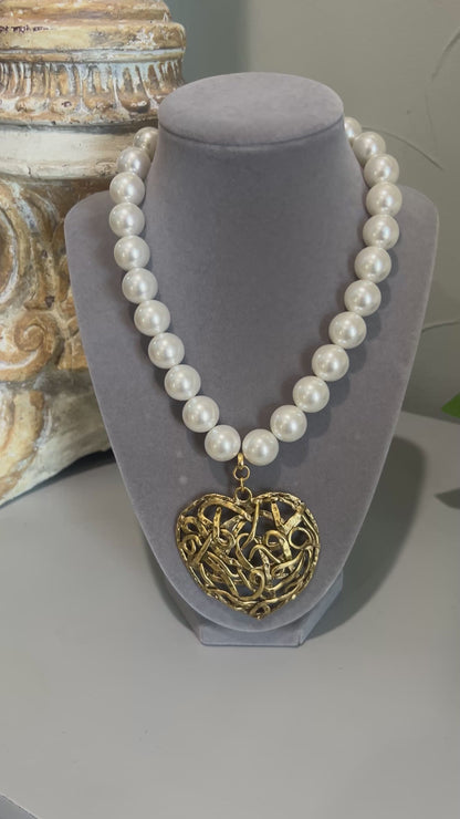 Heirloom Heart Pearl Necklace