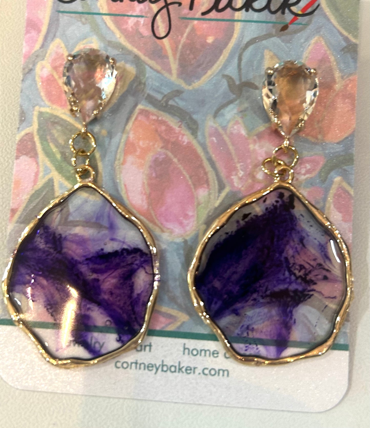 Purple & Clear Rhinestone Dop