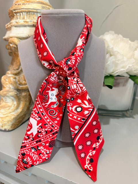 Red Paisley Bandana Twilly