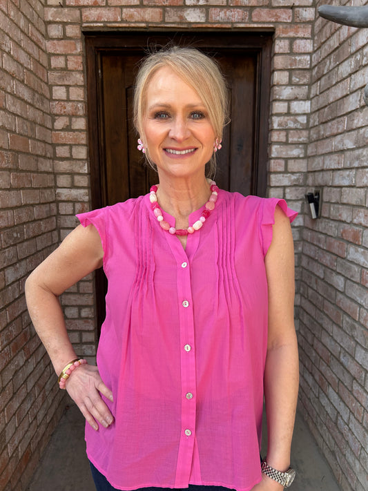 Soft Rose Pleated Blouse