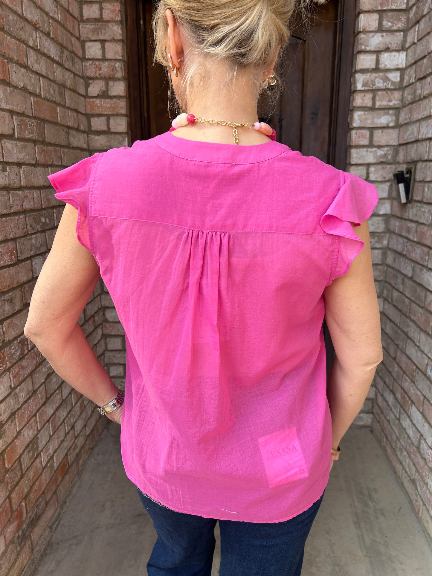 Soft Rose Pleated Blouse