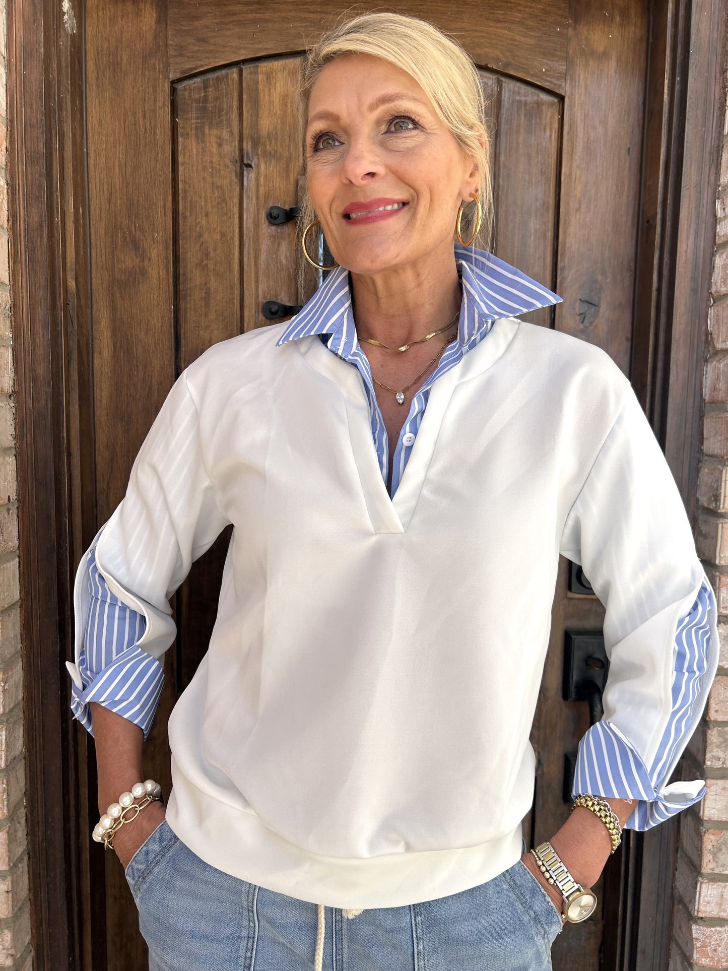 Timeless Stripe Scuba Top