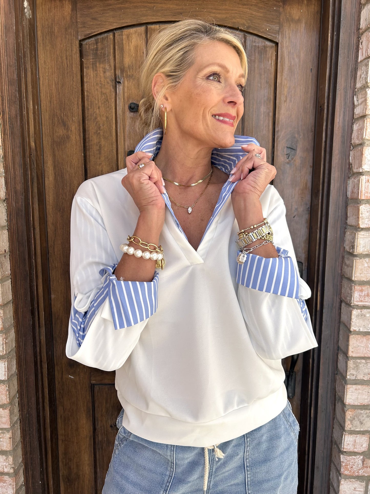 Timeless Stripe Scuba Top