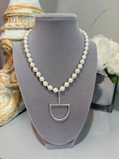 Pearl and Bit Elegance Necklace -Silver