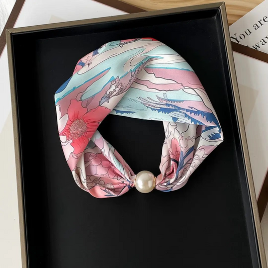 Spring Whisper Pearl/Scarf Necklace