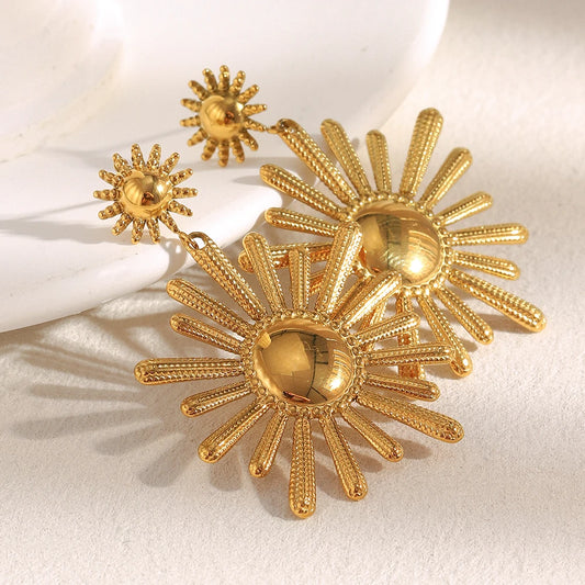 Gold Sunburst Earring