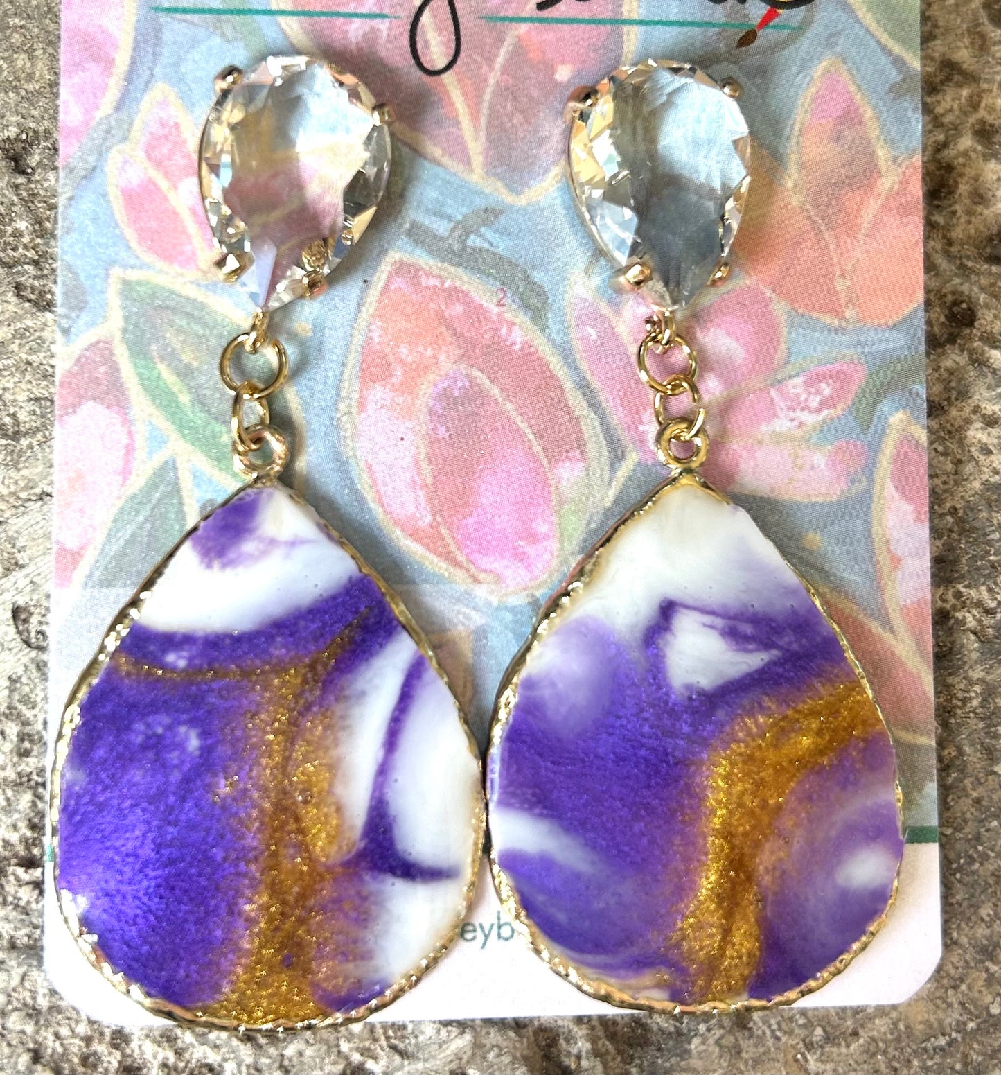 TCU Pear Drop Earring