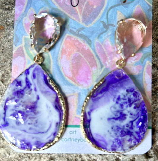 TCU Pear Drop Earring