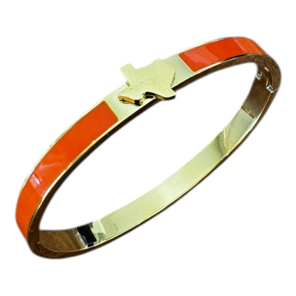 orange enamel 22K gold plated with gold texas .