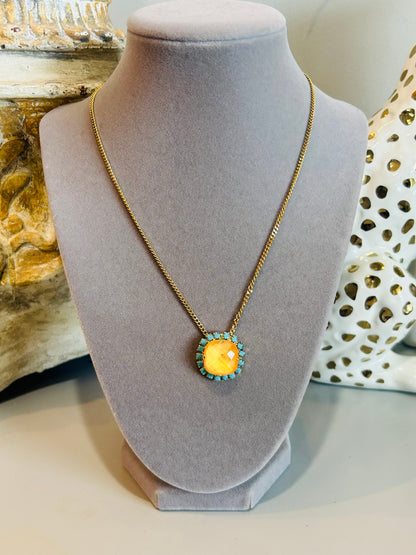Tova Cambrie Necklace- Turquoise/Orange