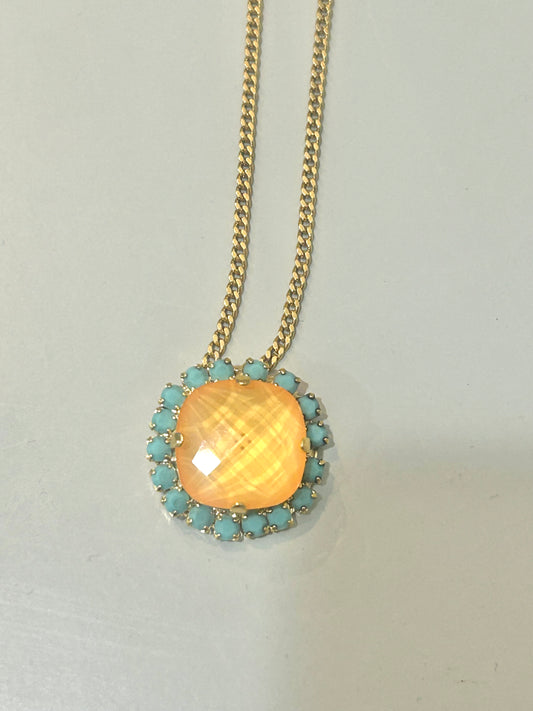 Tova Cambrie Necklace- Turquoise/Orange
