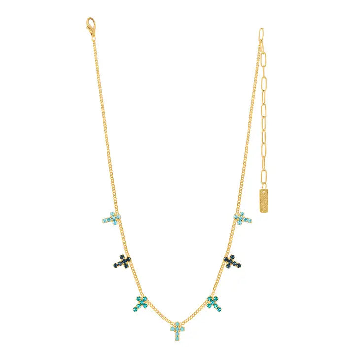 Tova Multi Cross Necklace- Marina Fairy