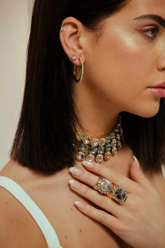 Tova Slim Hoop Earrings- Classic Clear