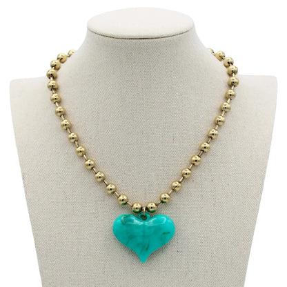 Traci Heart Necklace- Turquoise