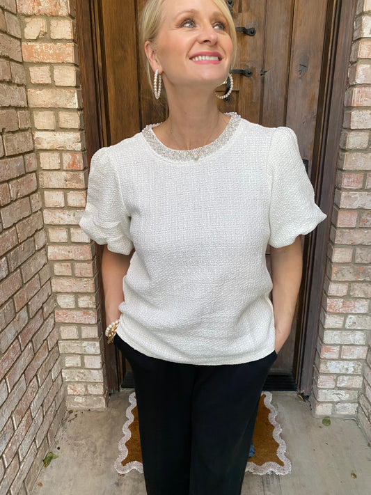 The Audrey Tweed Top