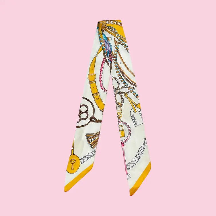 Yellow & Pink Lock Chain Twilly