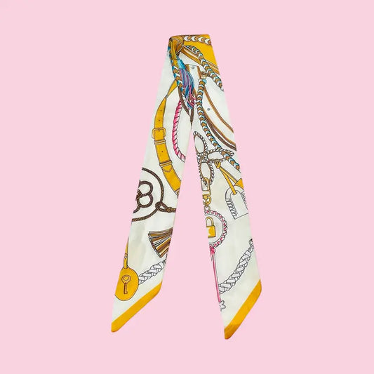 Yellow & Pink Lock Chain Twilly
