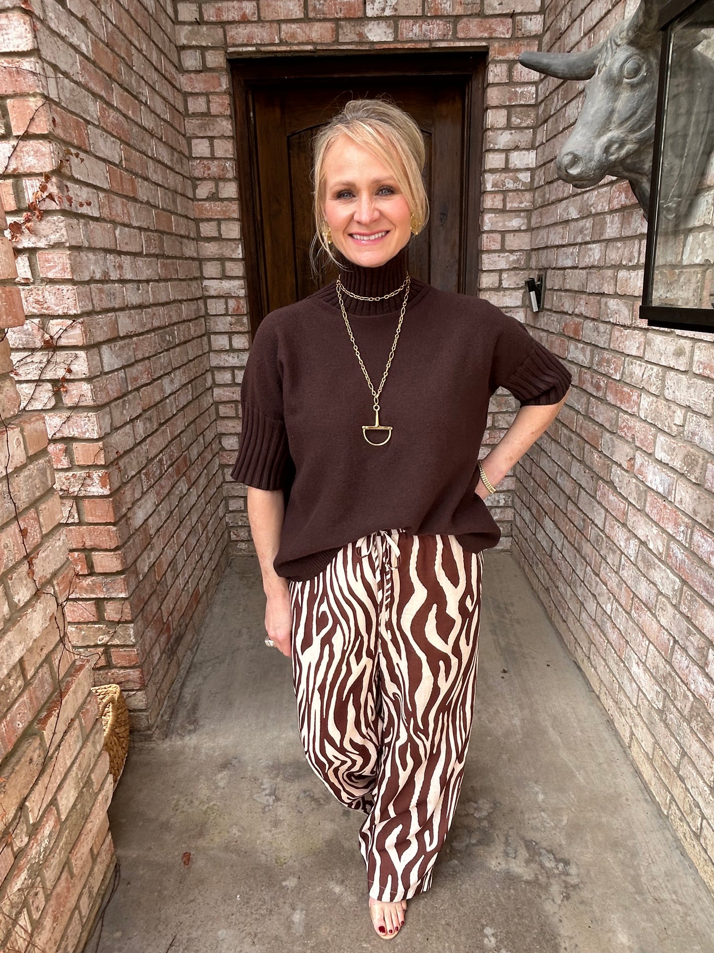 Zebra Espresso Pant